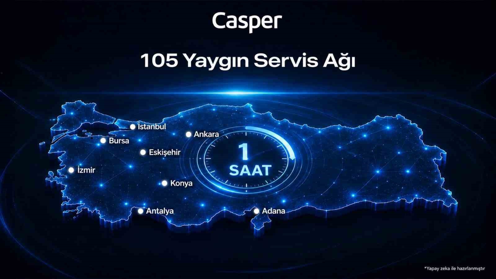 Casper 105 servis noktasıyla Türkiye genelinde hizmet veriyor
